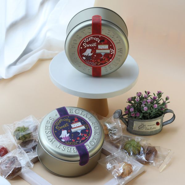 Eco Friendly Round Cake Tin Cans Metal Box for Candy Food Gift