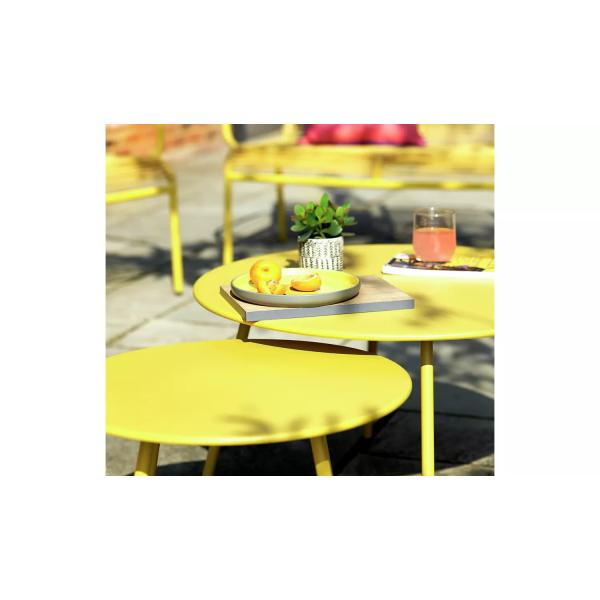 Villa AJUNION 4 Seater Metal Garden Furniture Balcony Patio Set Bistro Set Steel Garden Set