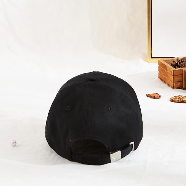 Blank Pattern Cotton Twill Embroidered Baseball Caps Black Color