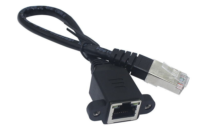 Чистый медный мужчина к женскому удлинительному кабелю RJ45 с отверстием винта уха фиксированным