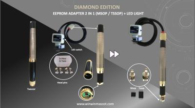EEPROM TWEEZER ADAPTER 2 IN 1 MSOP TSSOP SOIC WITH LED LIGHT DIAMOND EDITION KIT SET
