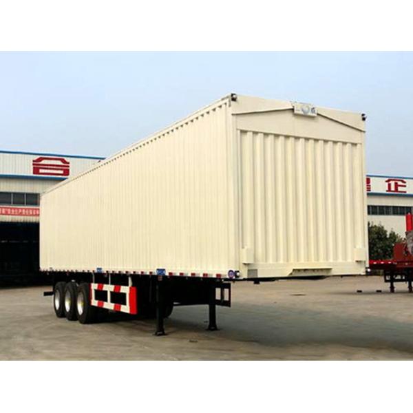 3 Ejes 60 toneladas Remolque de transporte de mercancías Furgoneta seca Box Semi-remolque de cortina lateral