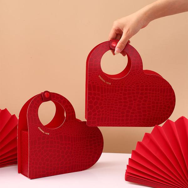 Gift Box Valentine'S Day Heart-Shaped Gift Box Portable Wedding Souvenir Packaging Box Gift Box