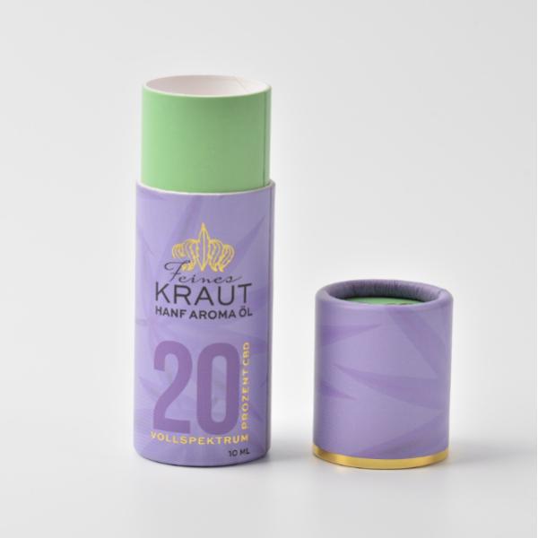 Recyclable Gold Foil Stamping Cardboard Cylinder Packaging For Cosmetics