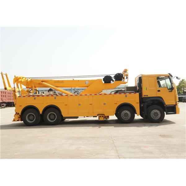 HOWO 12 Wheeler 50 Ton Tow Truck , 360 Degree Rotating Flatbed Tow Truck