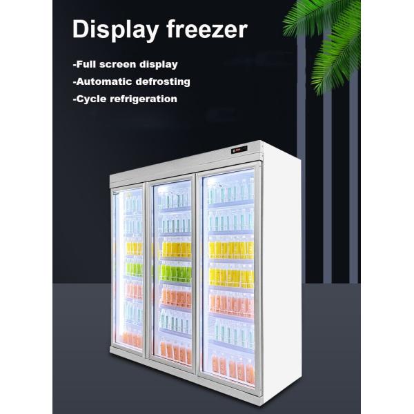 Type à distance de grand de supermarché réfrigérateur en verre vertical commercial de porte