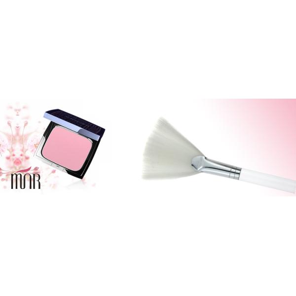 Soft White Large Fan Contour Flat Angled Blush Brush Cosmetic Makeup Brushes
