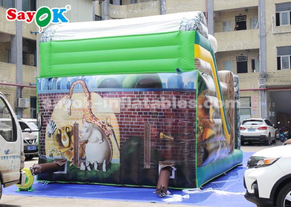 Escorrega inflável 6*4 m tema animal para festa inflável para publicidade