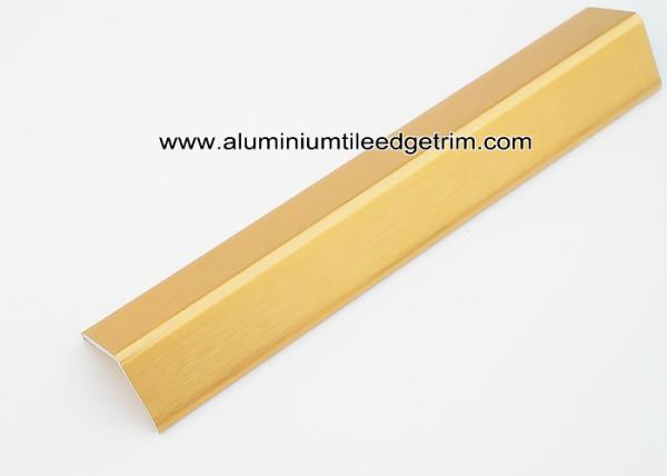 Shiny Golden Brushed Aluminum Corner Guards 2cm x 2cm For House Decoration