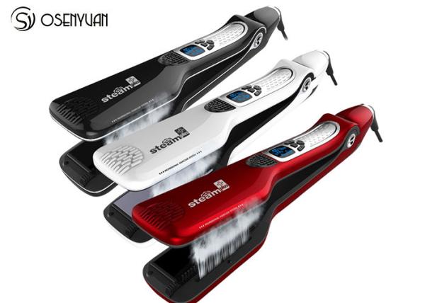 Portable Home Hair Straightener , Electric Ion Titanium Ceramic Flat Iron Hair Steam Brush