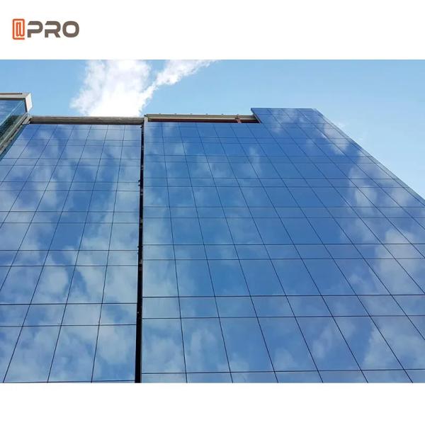 Custom  blue and white Glass Curtain Walls for Commercial Spaces
