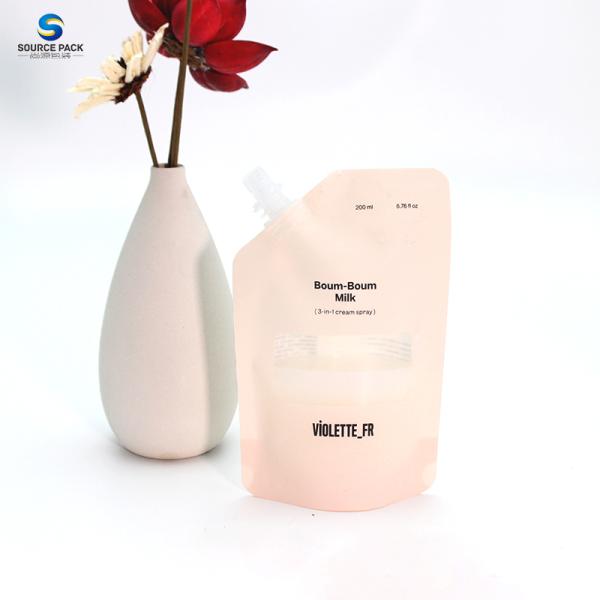 Recyclable PE Liquid Spout Pouch Bag with Window for Shampoo Cosmetic