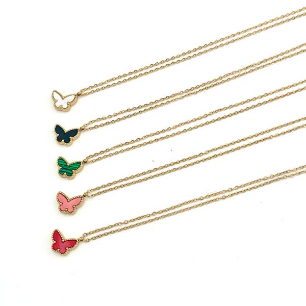 Stainless Steel Butterfly Necklace Earrings Bracelet Butterfly Jewelry Set For Women
