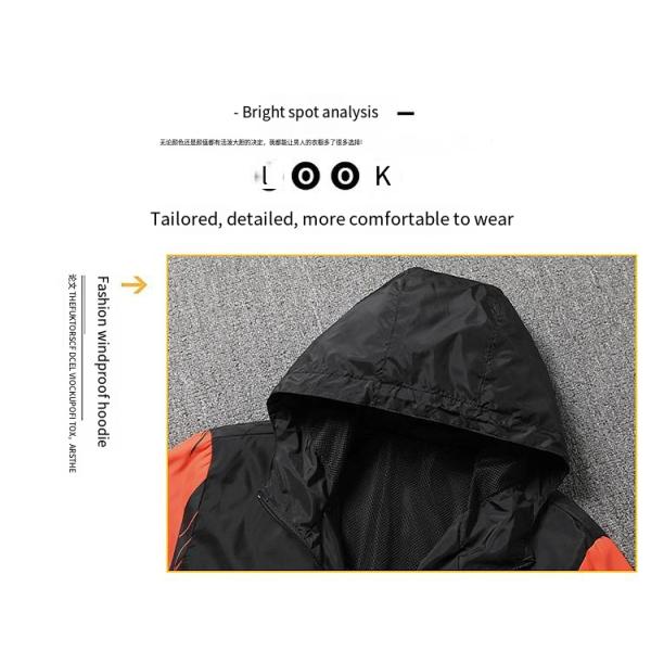 Plus Size Men's Hooded Trench Coat with Windproof Protection and 3D Print Decoration