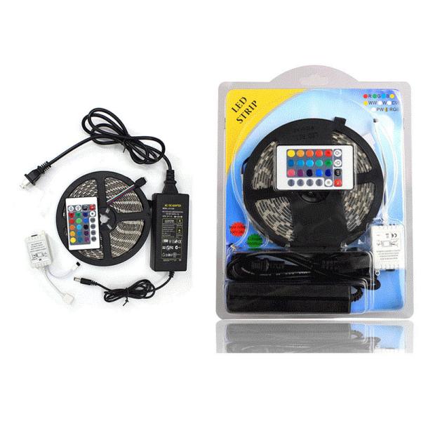 Color Changing RGB LED Strip Light Full Set 5M 5050SMD Come With Remote Control and Power Supply