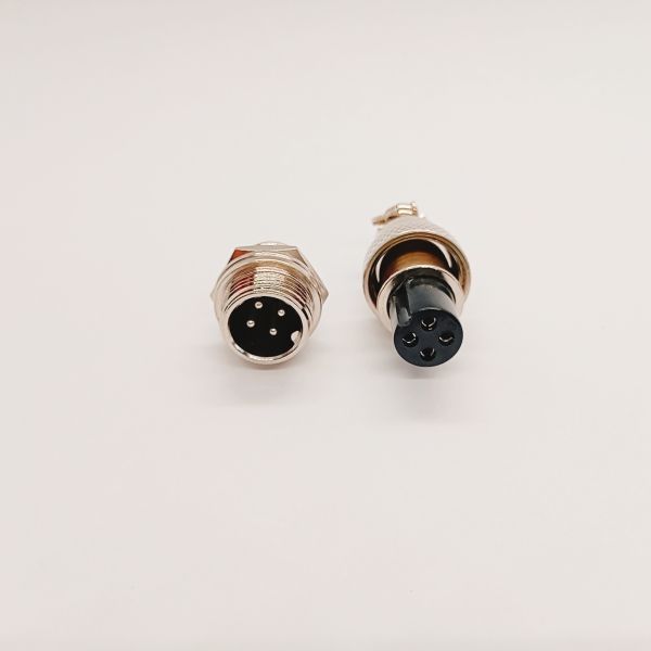 IP 65 Aviation Plug Connector RS765-M12 GX12-4 Pin Connector