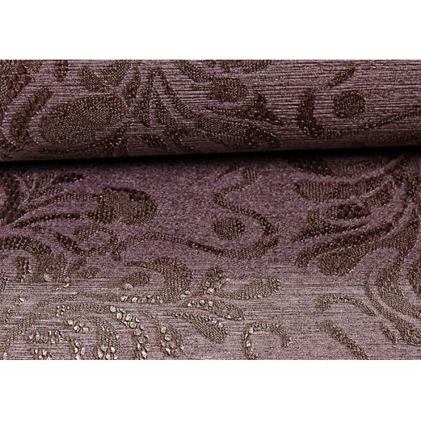 Removable Retro Vintage Wallpaper , Symmetrical Brown Floral Pattern Wallpaper