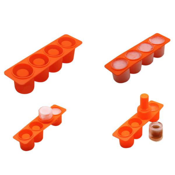 4 Cubes Soft High Quality Silicone Ice Shot Glass Mold Colorful Fancy Ice Shot Cup Ice And Snack Maker