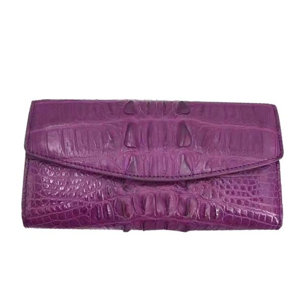 Exotic Real Crocodile Skin Women Large Trifold Wallet Genuine Alligator Leather Female Card Holders Lady Phone Clutch