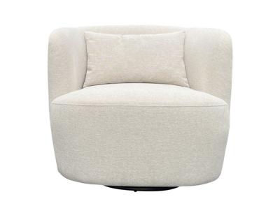Fabric Swivel Chair Waist Pillow Padded Seat Armchair for Living Room Bookroom