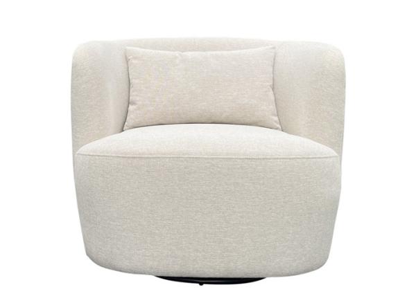 Fabric Swivel Chair Waist Pillow Padded Seat Armchair for Living Room Bookroom