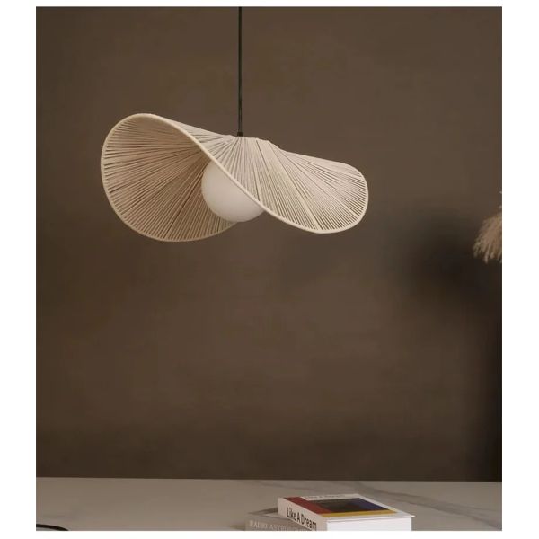 Art Hanging Wicker Lamp Bedroom Parlor Hotel Nordic Rattan Wabi Sabi Pendant Light(WH-WP-101)