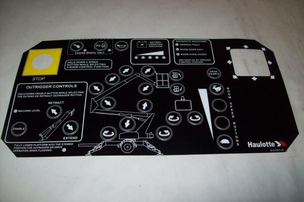 OEM Haulotte Decal Biljax Control Box Overlay  A-01931-D