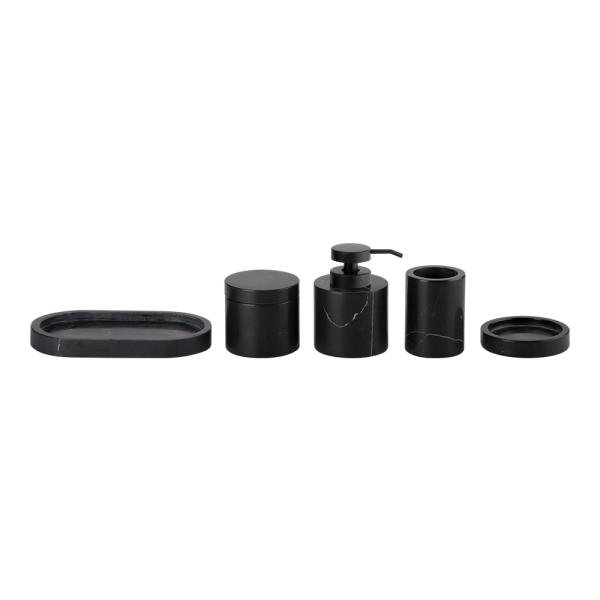 Nature Black With Nero Margiua Marble Bathroom Set Round Marble Hand Soap Dispenser