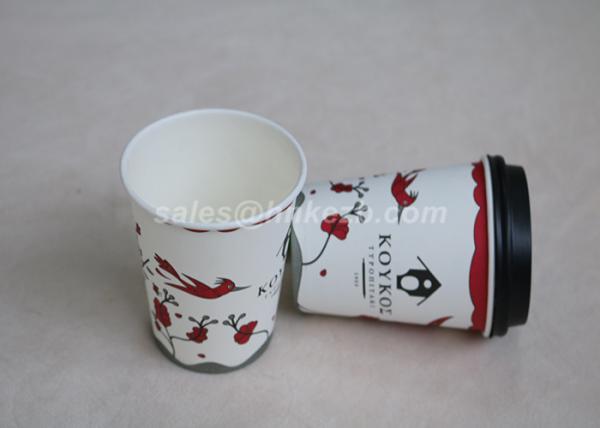 Healthy 16oz PLA Paper Cups With Lids , Disposable Espresso Cups For Hot Beverage