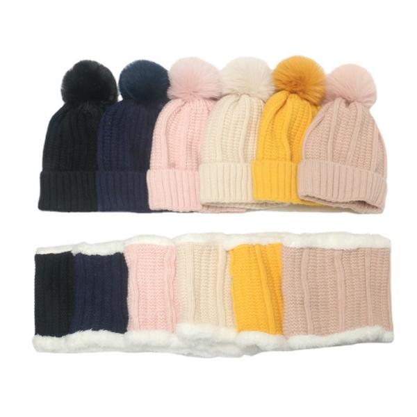 Outdoor Eco Friendly Rpet 2Pcs Set Kids Beanie Collar Warmer Support Renewable Branding Custom Fair Trade