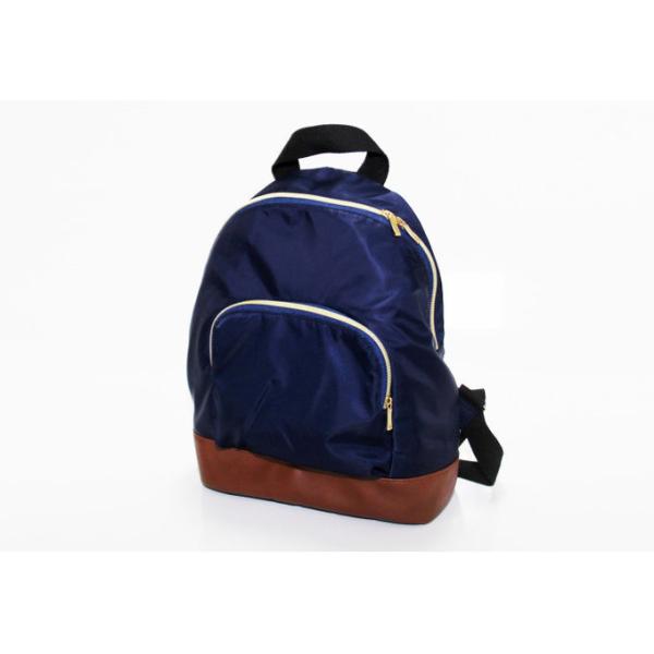 Fashion Design Women small nylon backpack with leather bottom