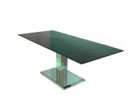 Table à manger étendue noire moderne de 2 m DT-0904 avec cadre en acier inoxydable