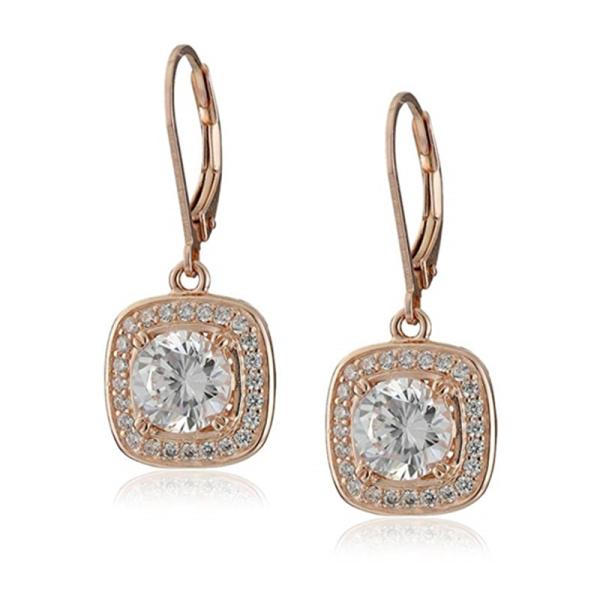 Customized 925 Sterling Silver Jewelry Earrings Round Cubic Zirconia Hoop Earrings