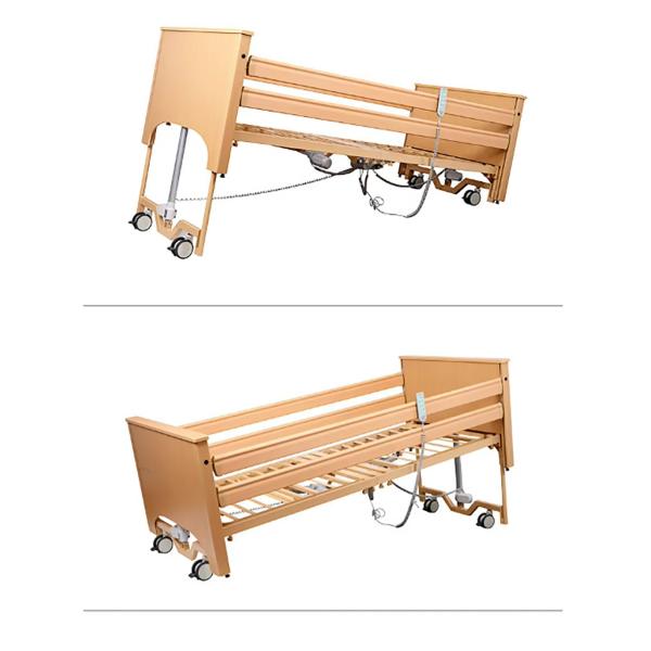 Wooden Electric 5 Function Home Nursing Bed for Elderly Patients Adjustable and Foldable Design