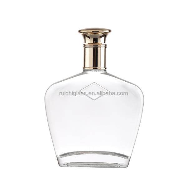 Custom Luxury Brandy Glass Bottle with 500ml Capacity and Super Flint Glass Material