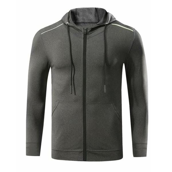 Fitness Men Gym Zipper Hoodies Pullover Breathable 100% Cotton Material For Adults
