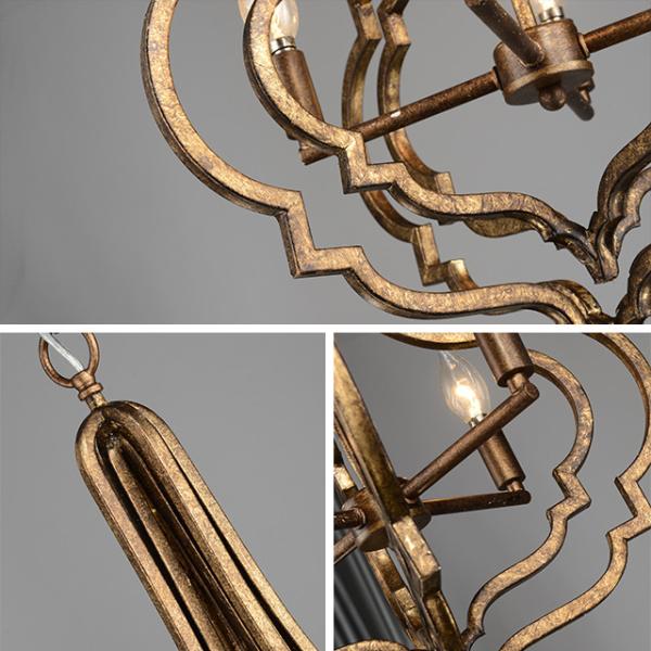 Antique bronze chandelier 4 lamp holders indoor home lighting (WH-CI-44)