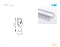 30DアルミニウムLEDの壁のプロフィールの線形lighintのためのPC PMMAの拡散器