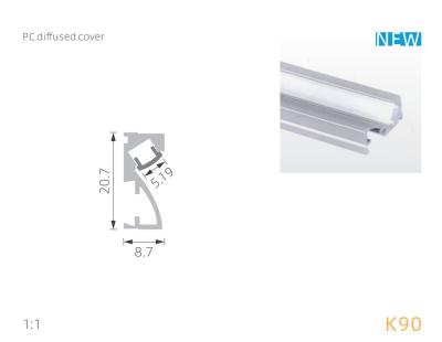 PC PMMA Diffuser for 30D Aluminum LED Wall Profile linear lighint