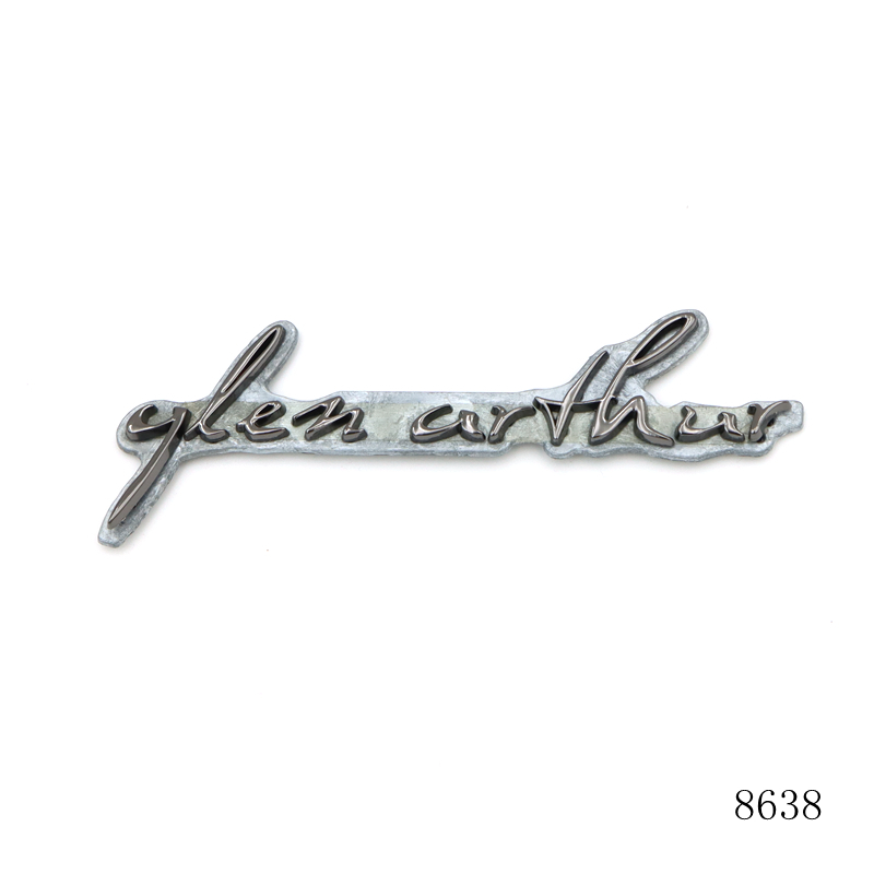Personalized Design Luxury Bag Metal Label Logo Gunmetal Plated Custom Metal Separate Letter Logo Plate