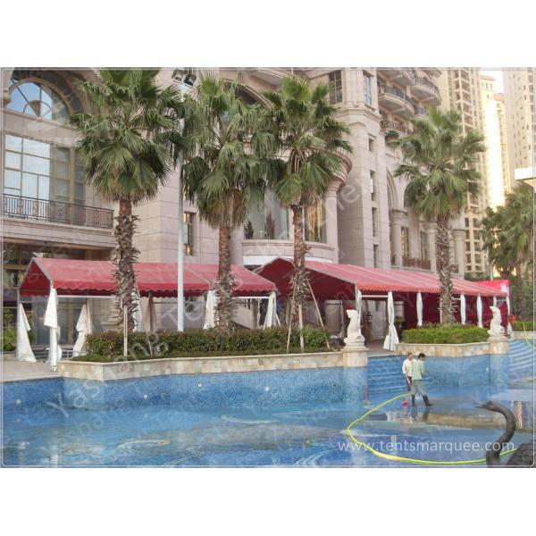 Outdoor Red Aluminum Frame Fabric Tent Structures , Fabric Shelter Systems