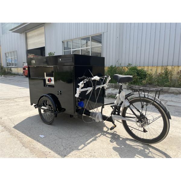 Outdoor Street Vending Bike Cart with Cargo Space and 304 Stainless Steel Construction