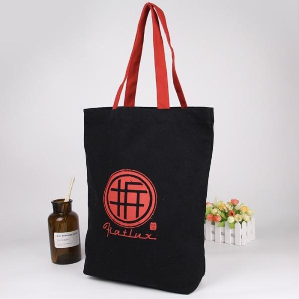 Personalized Red With Black Printed Reusable Shopping Bags Travel Packing Waxed Canvas Bags
