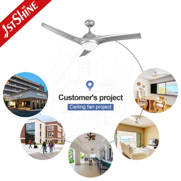 110-240V/50Hz-60Hz 52 Silver ABS Ceiling Fan with Lighting and Circuitry Design