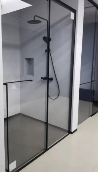 Aço inoxidável, vidro temperado, casa de banho, casa de banho, porta deslizante