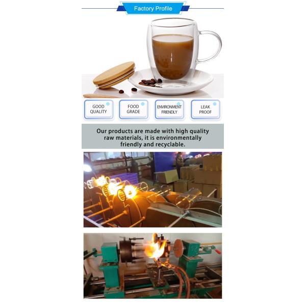 12 унций 16 унций двойные стеклянные чашки латте Боросиликат стеклянный чайный стакан для барбекю