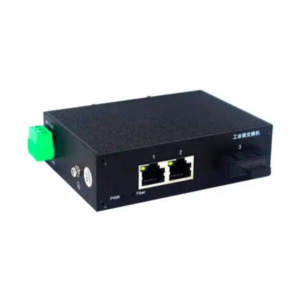 1000Base-FX Industrial Ethernet Switch with 2*10/100/1000Mbps Ethernet Port -40C 85C