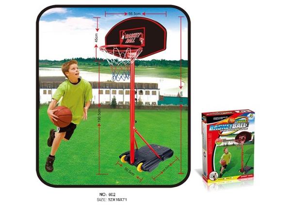 Portable Basketball Hoop Stand Children's Play Toys Wheels Metal Rim 190 CM Height