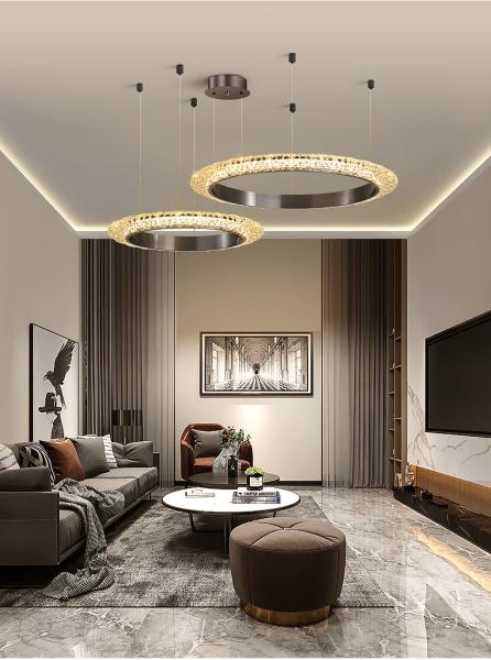 Luxury Crystal Chandelier For Living Room Round Creative Design gold pendant light(WH-CY-219)