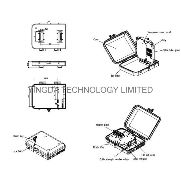 Огородите Splitter PLC коробки 1x16 Splitter оптического волокна порта установки 16 напольный